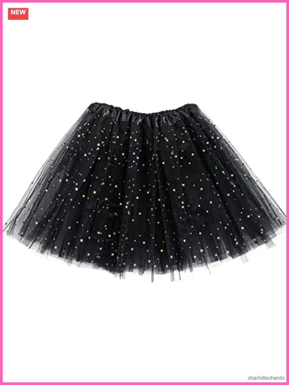 Tutu Skirts for Women Adult 3 Layered Tulle with Sequin Stars Retro 80's Bubble